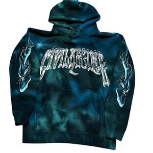 Civil Regime chrome wire‎ men’s Teal Black tie dye Graphic Hoodie size small